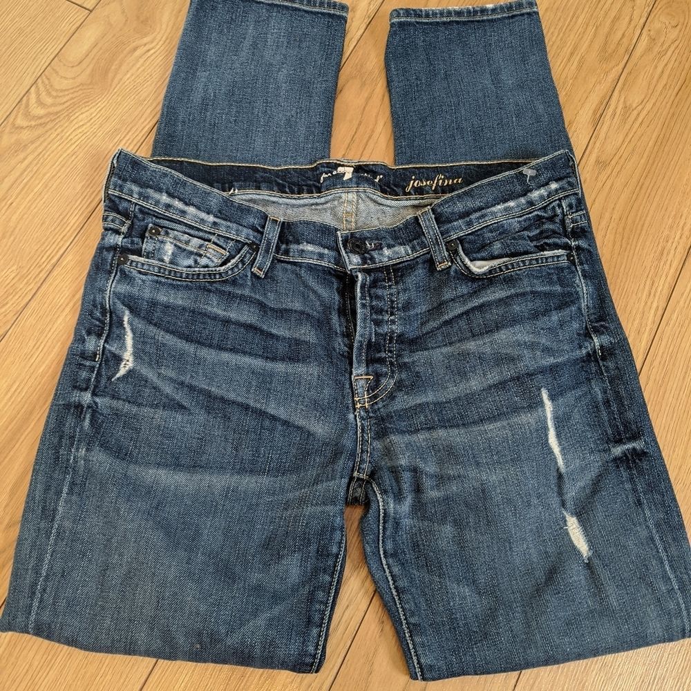 𝅺7 for all mankind josefina blue denim jeans